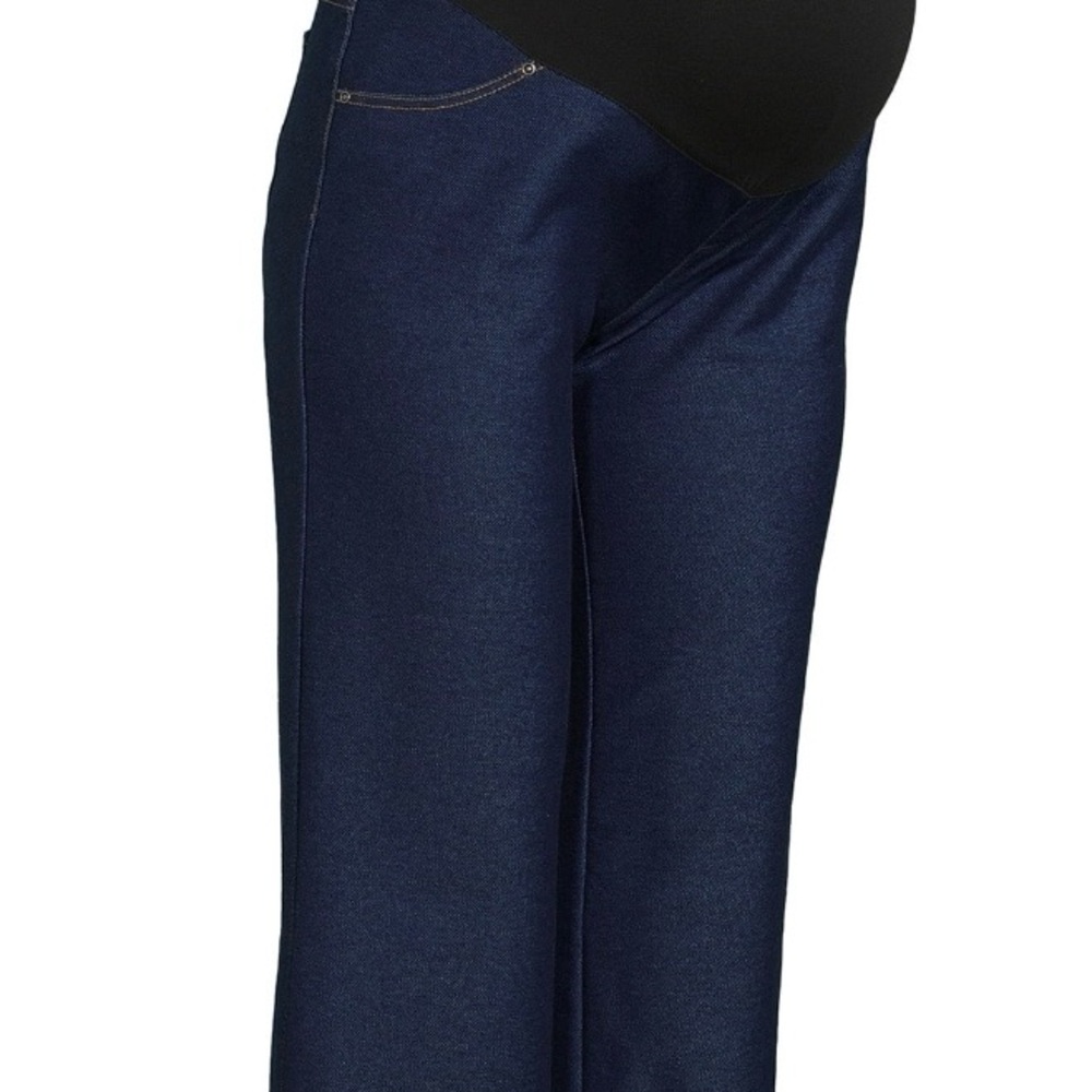 Maternity Blue Jeans Jeggings, Straight Leg Jeggings, 27” Inseam, Size (4-6) - Picture 6 of 11